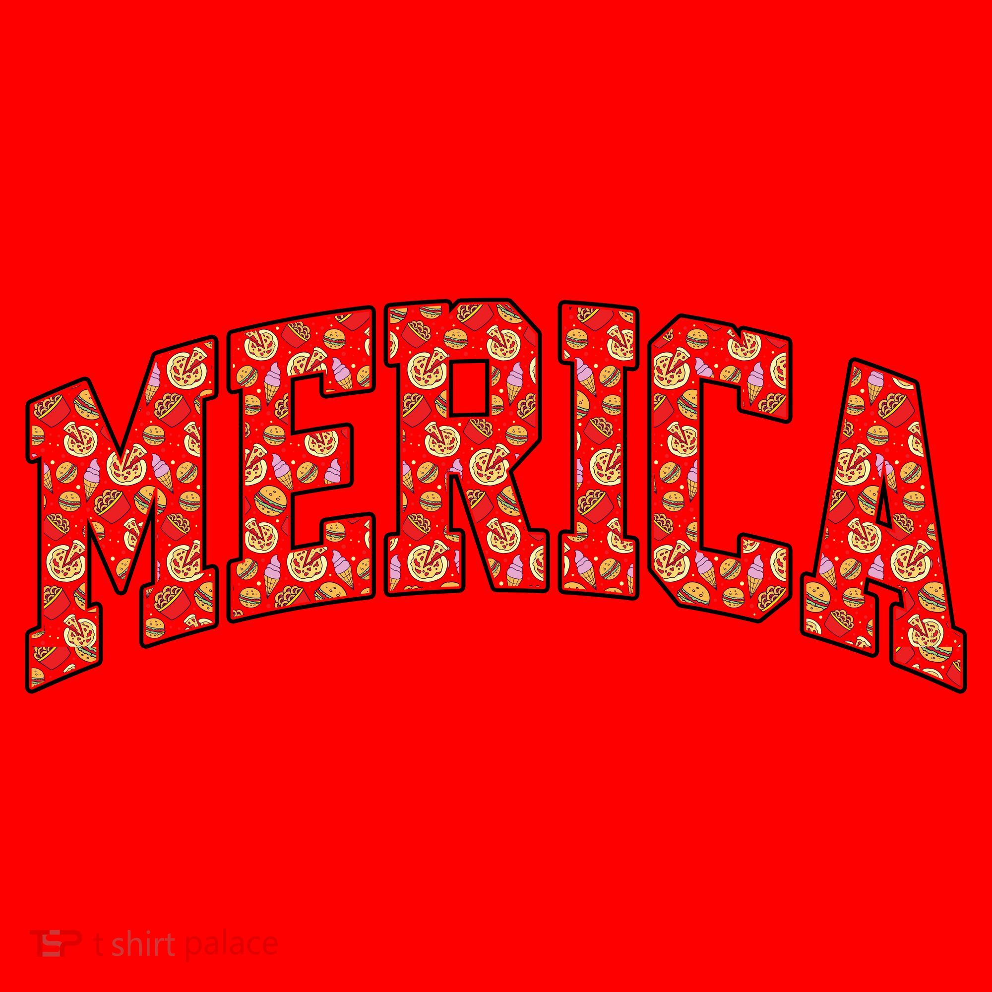 Fast Food Pattern Merica Santa Hat