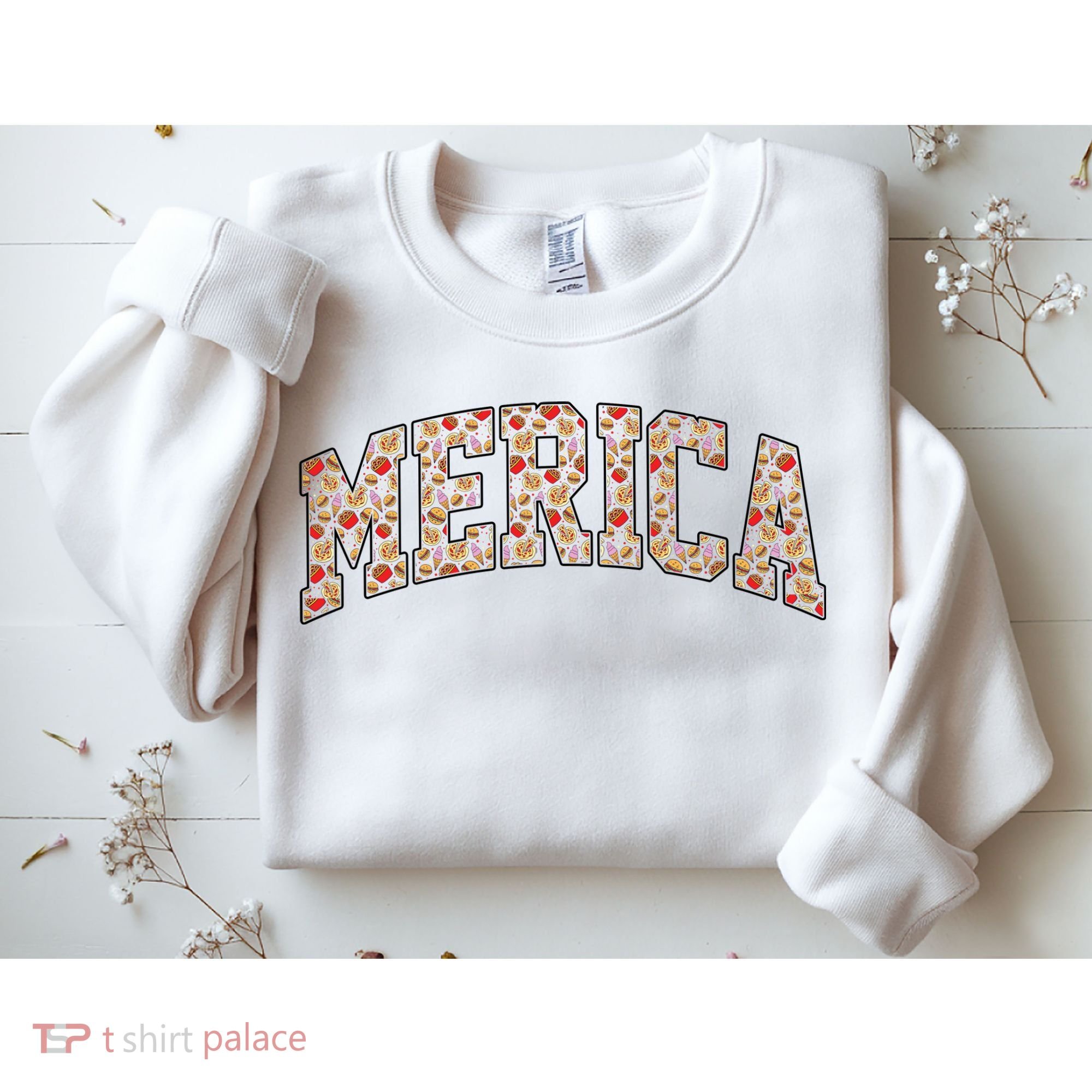 Fast Food Pattern Merica Sweatshirt