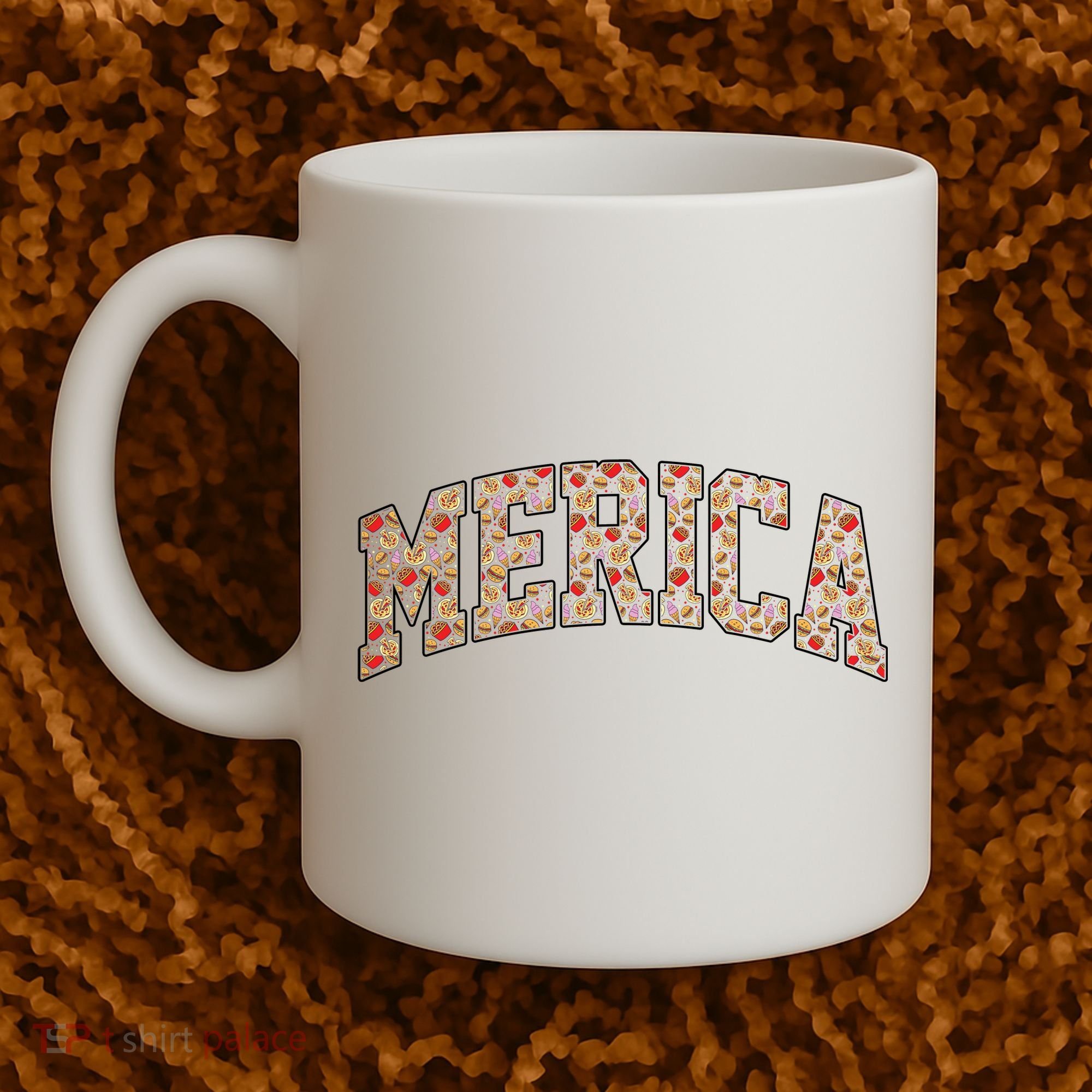 Fast Food Pattern Merica Coffee Mug