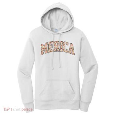 Fast Food Pattern Merica Women's Hoodie