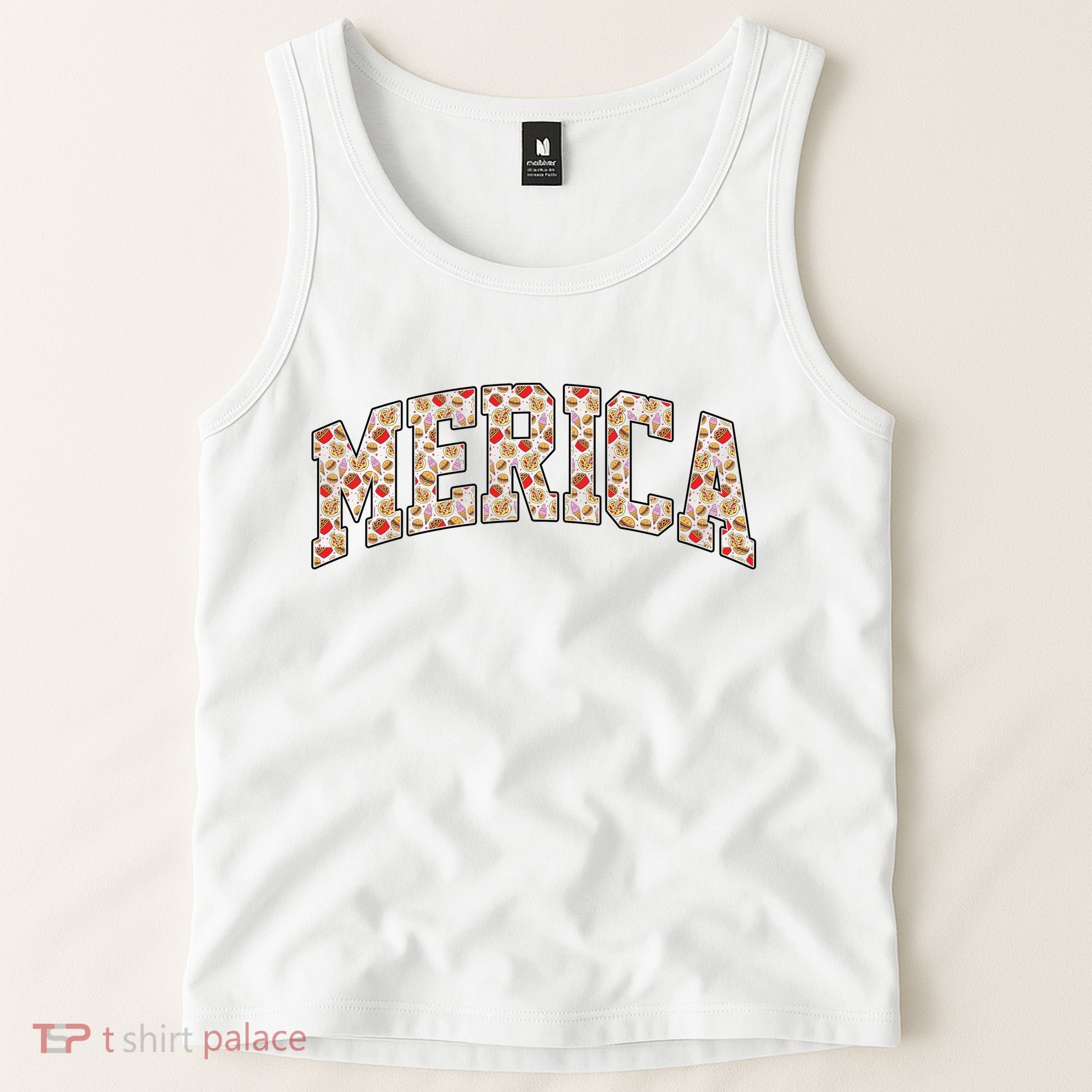 Fast Food Pattern Merica Tank Top