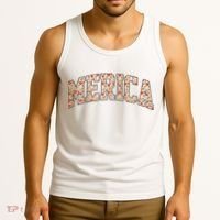 Fast Food Pattern Merica Tank Top thumb 3