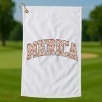 Fast Food Pattern Merica Golf Towel thumb 1