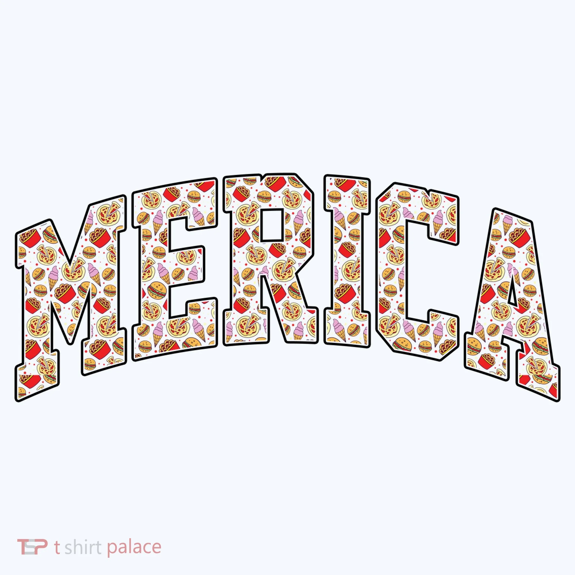 Fast Food Pattern Merica Women's T-Shirt