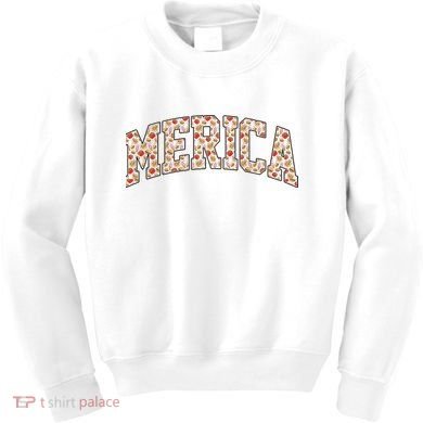 Fast Food Pattern Merica Kids Sweatshirt