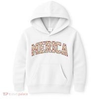 Fast Food Pattern Merica Kids Hoodie thumb 0