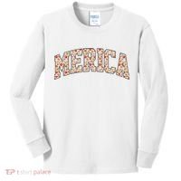 Fast Food Pattern Merica Kids Long Sleeve Shirt thumb 0