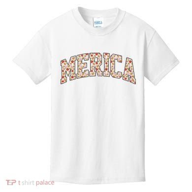 Fast Food Pattern Merica Kids T-Shirt
