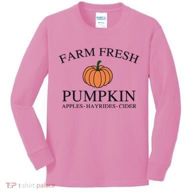 Farm Fresh Pumpkin Kids Long Sleeve Shirt