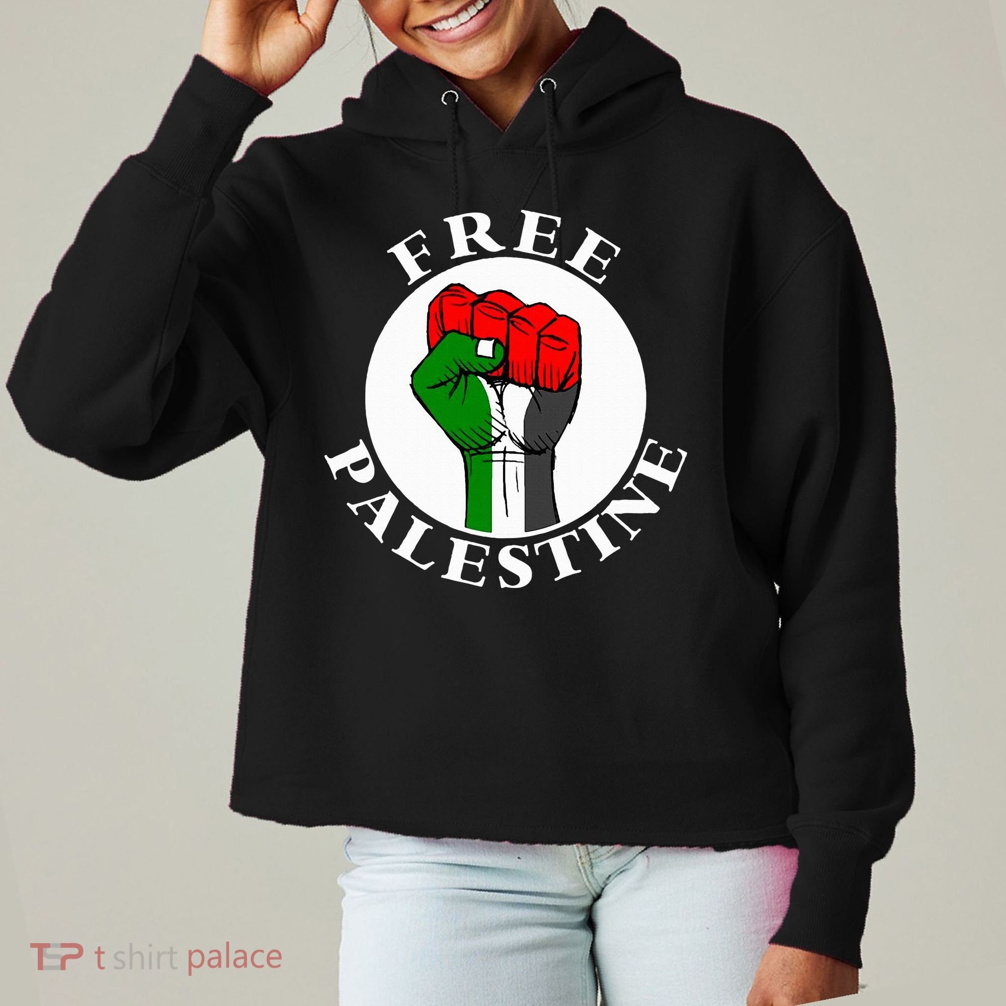 freepalestine free palestine Ladies Heavyweight Boxy Pullover Hoodie
