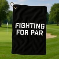 Fighting For Par Golf Funny Gift Golf Towel thumb 1