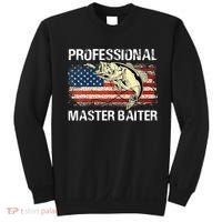 Funny Fishing Professional Master Baiter Retro American Flag Sweatshirt thumb 0