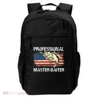 Funny Fishing Professional Master Baiter Retro American Flag Backpack thumb 0