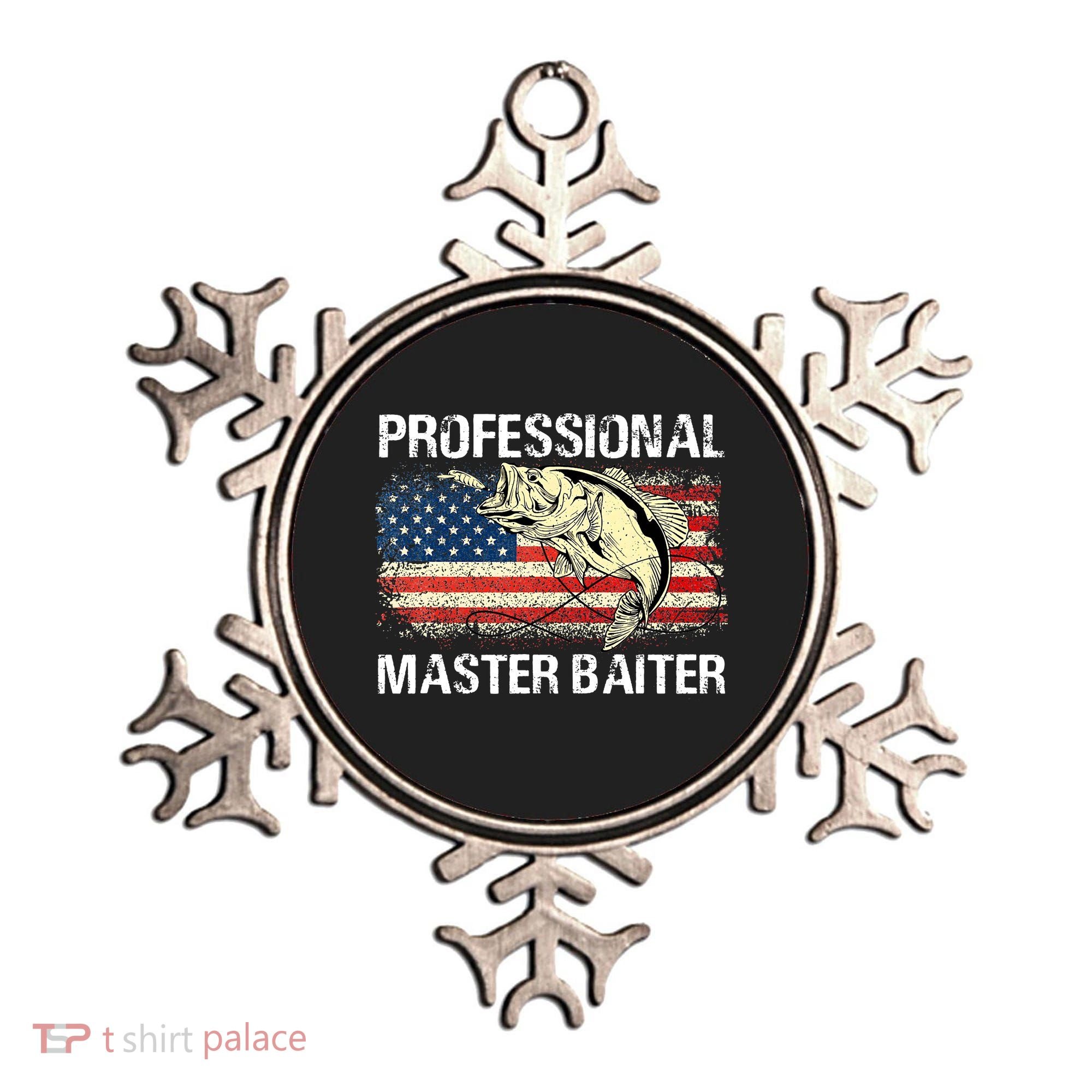 Funny Fishing Professional Master Baiter Retro American Flag Ornament