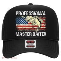 Funny Fishing Professional Master Baiter Retro American Flag Hat thumb 0