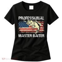 Funny Fishing Professional Master Baiter Retro American Flag Women's T-Shirt thumb 0