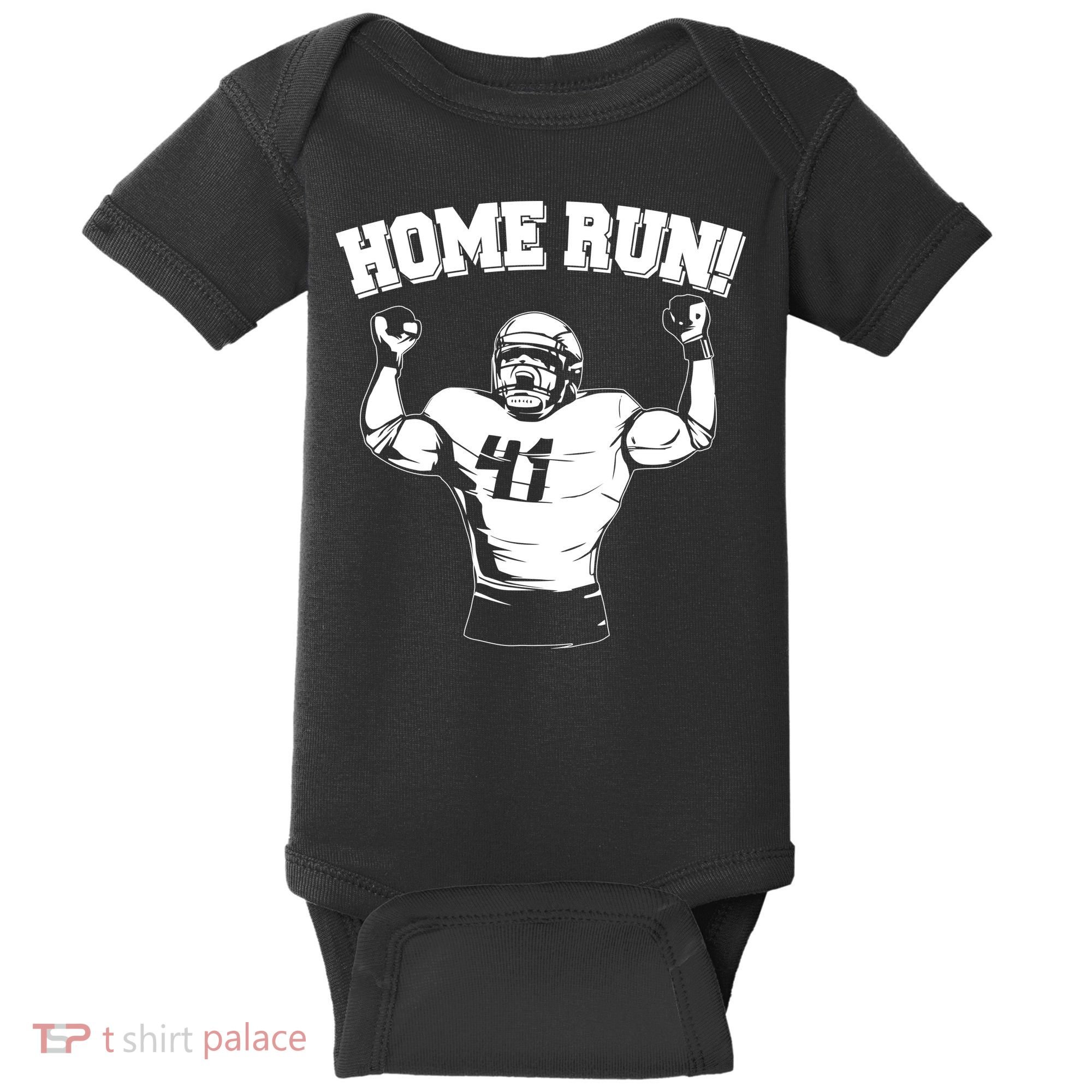 Funny Football Player Home Run Baby Bodysuit