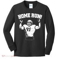 Funny Football Player Home Run Kids Long Sleeve Shirt thumb 0