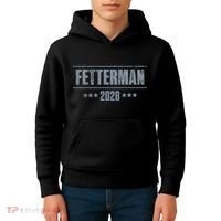 Fetterman For President 2028 Democratic Resistance Trump Kids Hoodie thumb 4