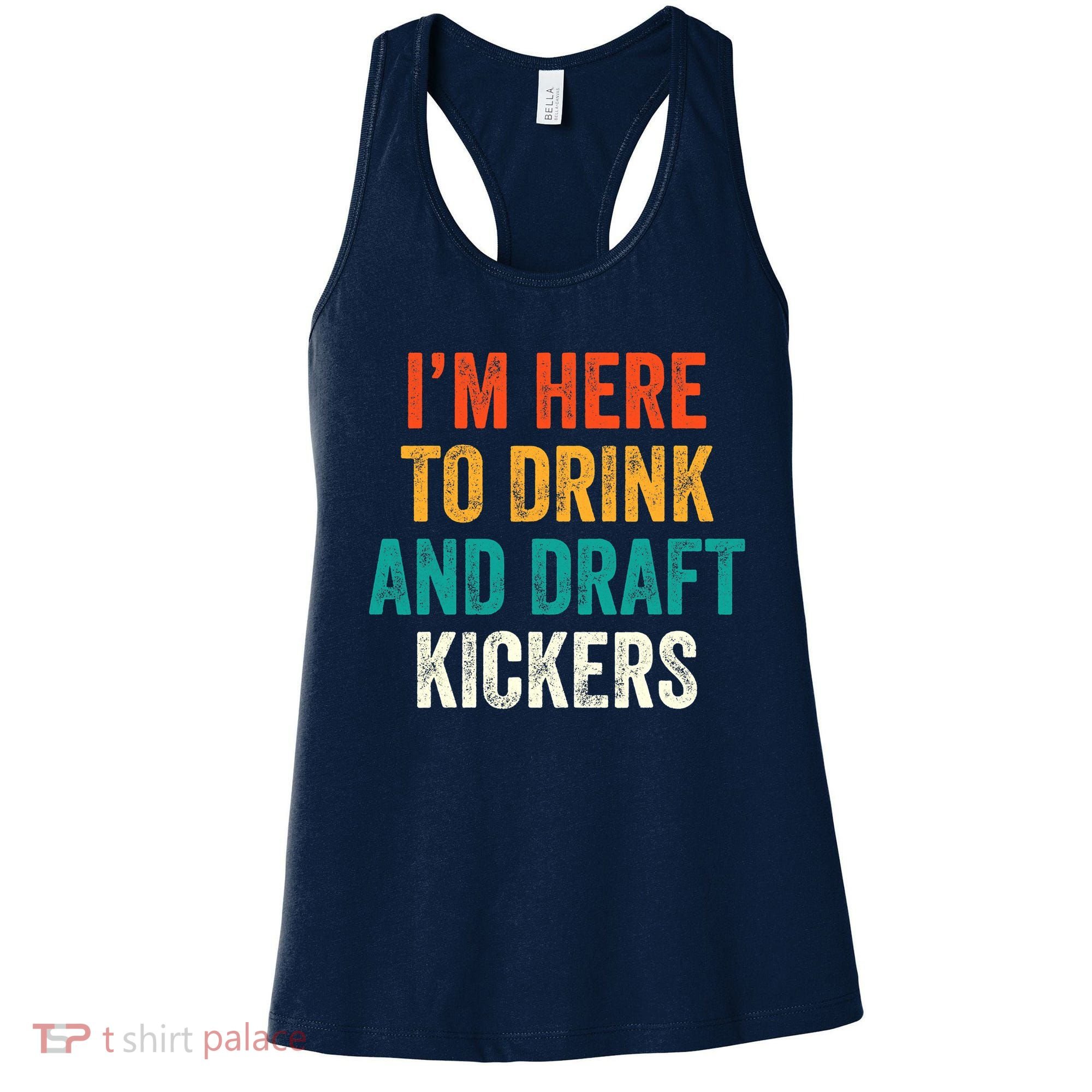 Fantasy Football Party Drink Draft Kickers Funny Sport Retro Women's Tank Top