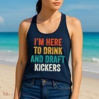 Fantasy Football Party Drink Draft Kickers Funny Sport Retro Women's Tank Top thumb 2