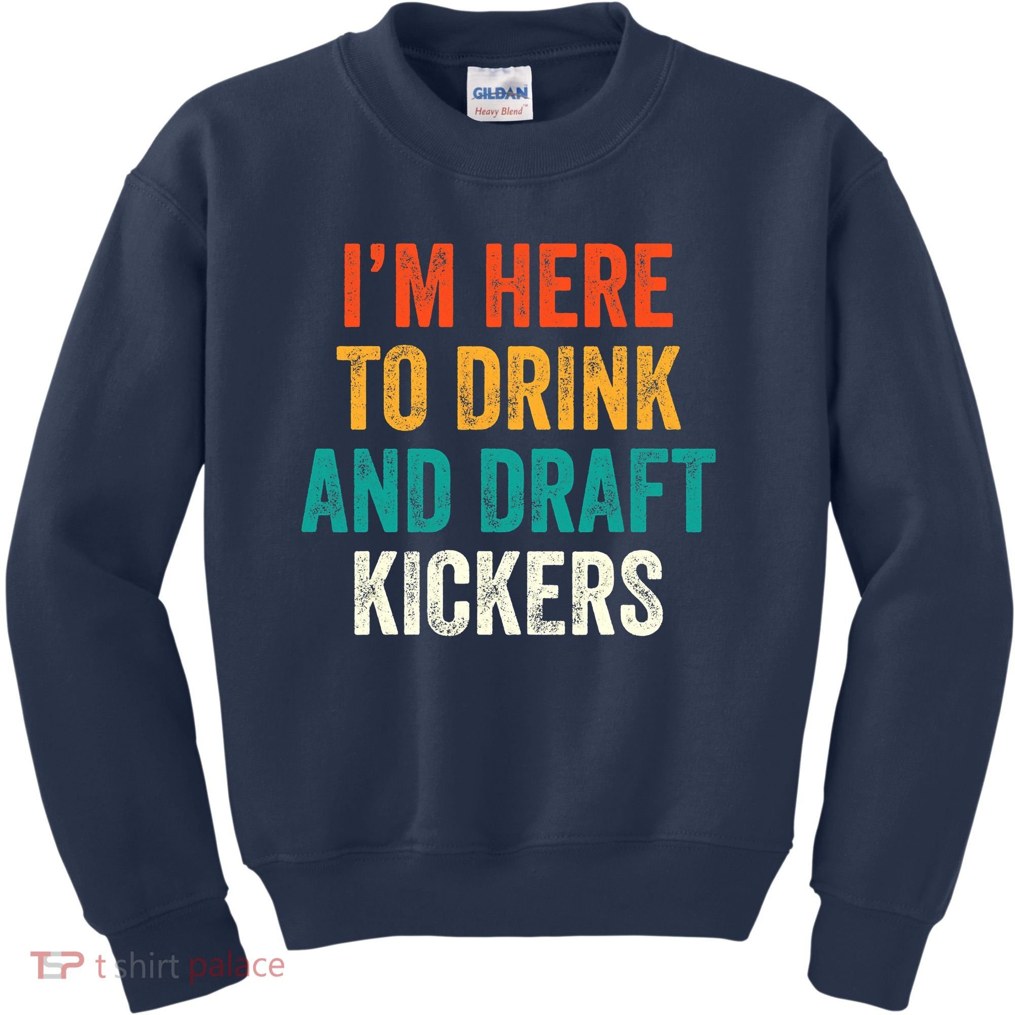Fantasy Football Party Drink Draft Kickers Funny Sport Retro Kids Sweatshirt