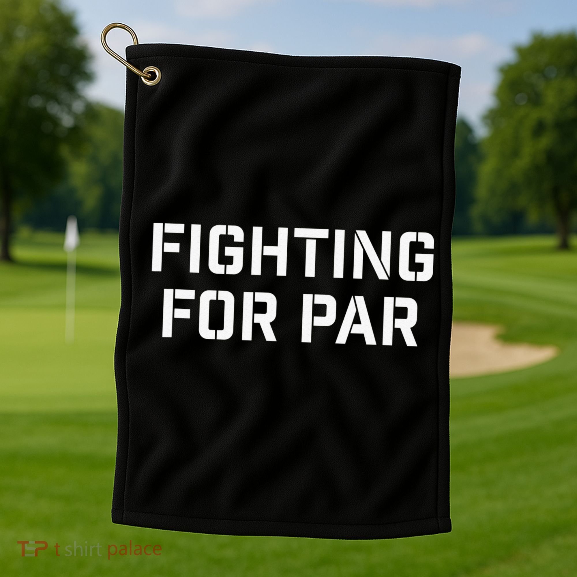 Fighting For Par Golf Funny golf player Golf Towel