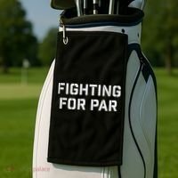 Fighting For Par Golf Funny golf player Golf Towel thumb 2