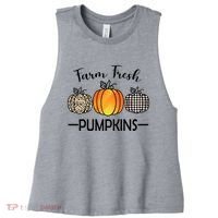 Farm Fresh Pumpkins Women's Racerback Cropped Tank thumb 0