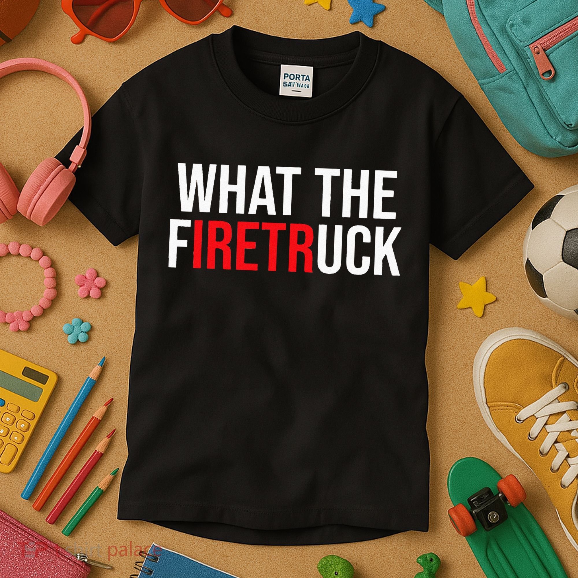 Funny Fireman Quote What The Firetruck For Firefighter Kids T-Shirt