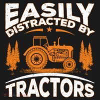 Funny Farming Quote Gift Easily Distracted By Tractors Funny Gift Women's Hoodie thumb 2