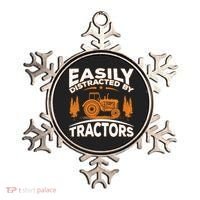 Funny Farming Quote Gift Easily Distracted By Tractors Funny Gift Ornament thumb 0