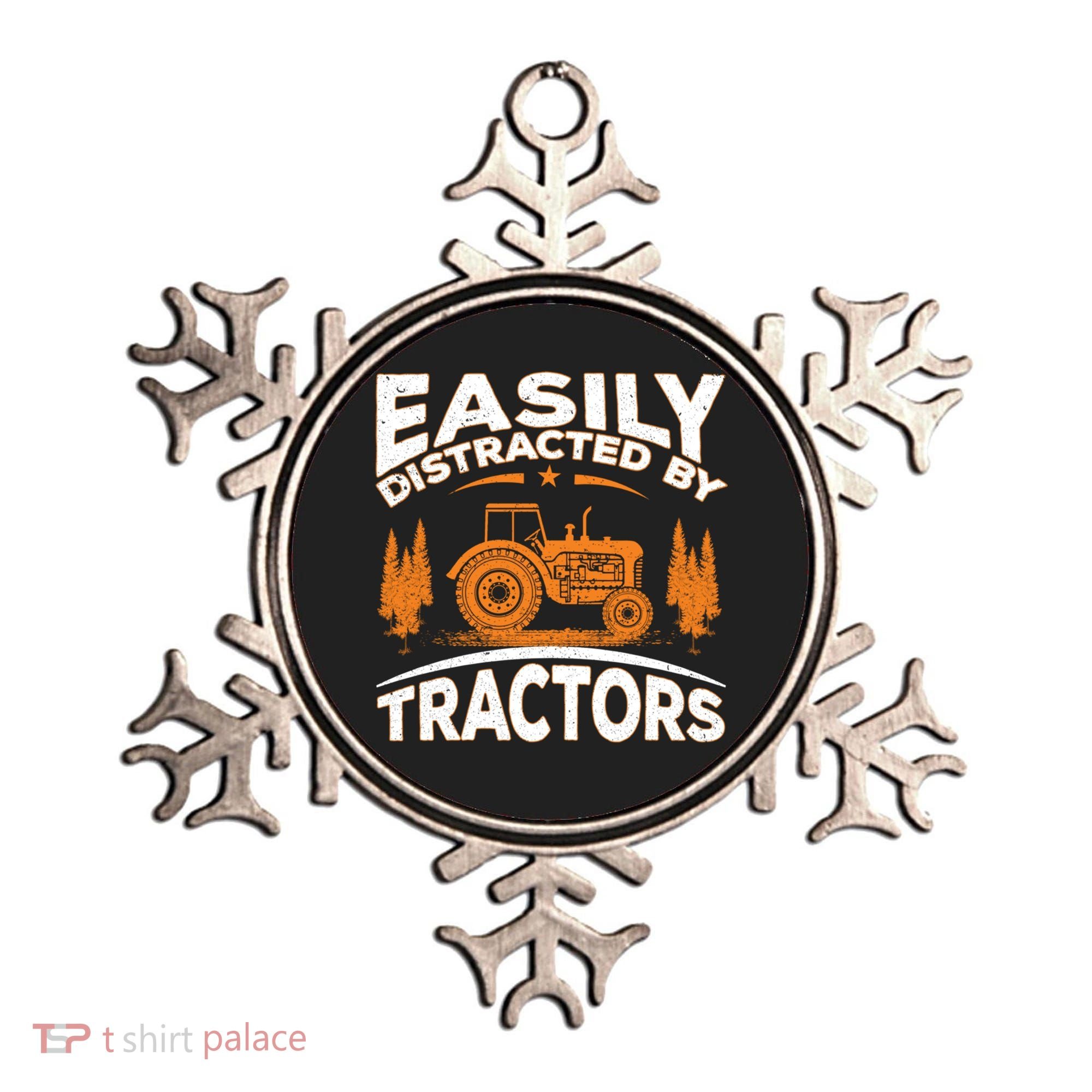 Funny Farming Quote Gift Easily Distracted By Tractors Funny Gift Ornament