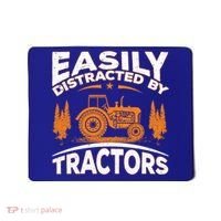 Funny Farming Quote Gift Easily Distracted By Tractors Funny Gift Mousepad thumb 0