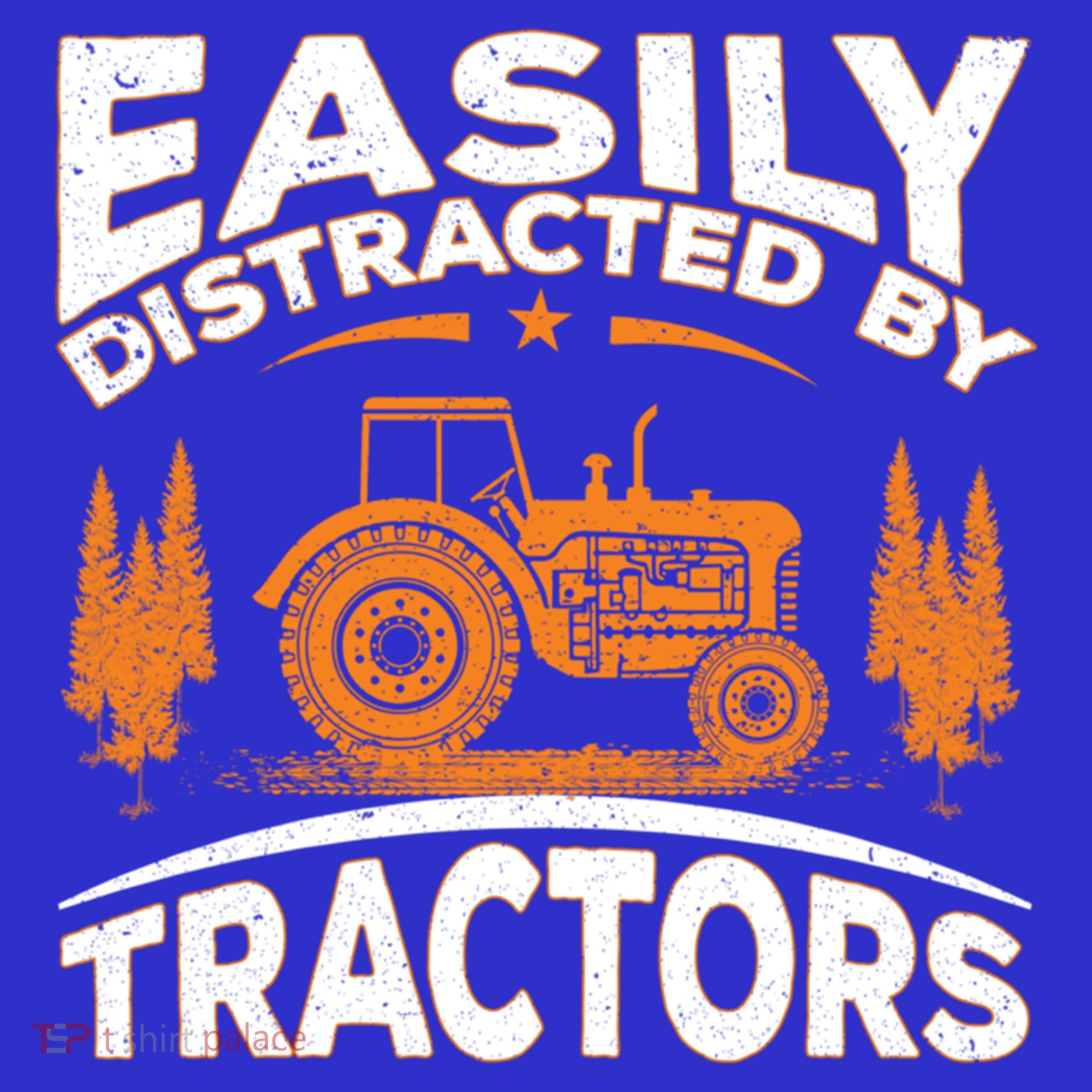 Funny Farming Quote Gift Easily Distracted By Tractors Funny Gift Mousepad