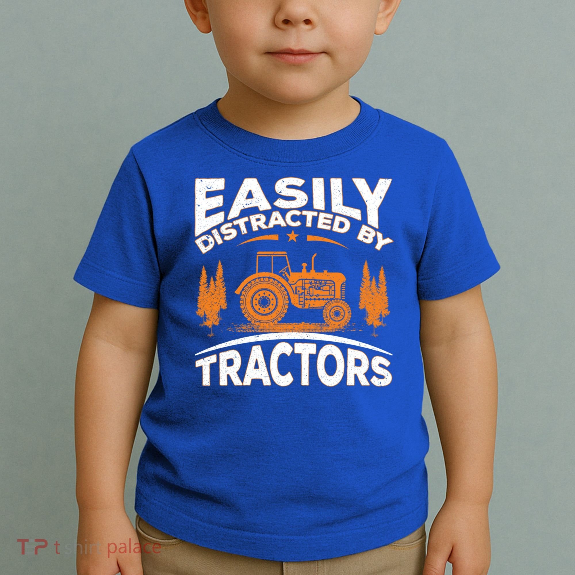 Funny Farming Quote Gift Easily Distracted By Tractors Funny Gift Toddler T-Shirt