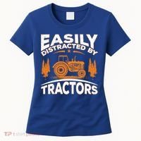 Funny Farming Quote Gift Easily Distracted By Tractors Funny Gift Women's T-Shirt thumb 0
