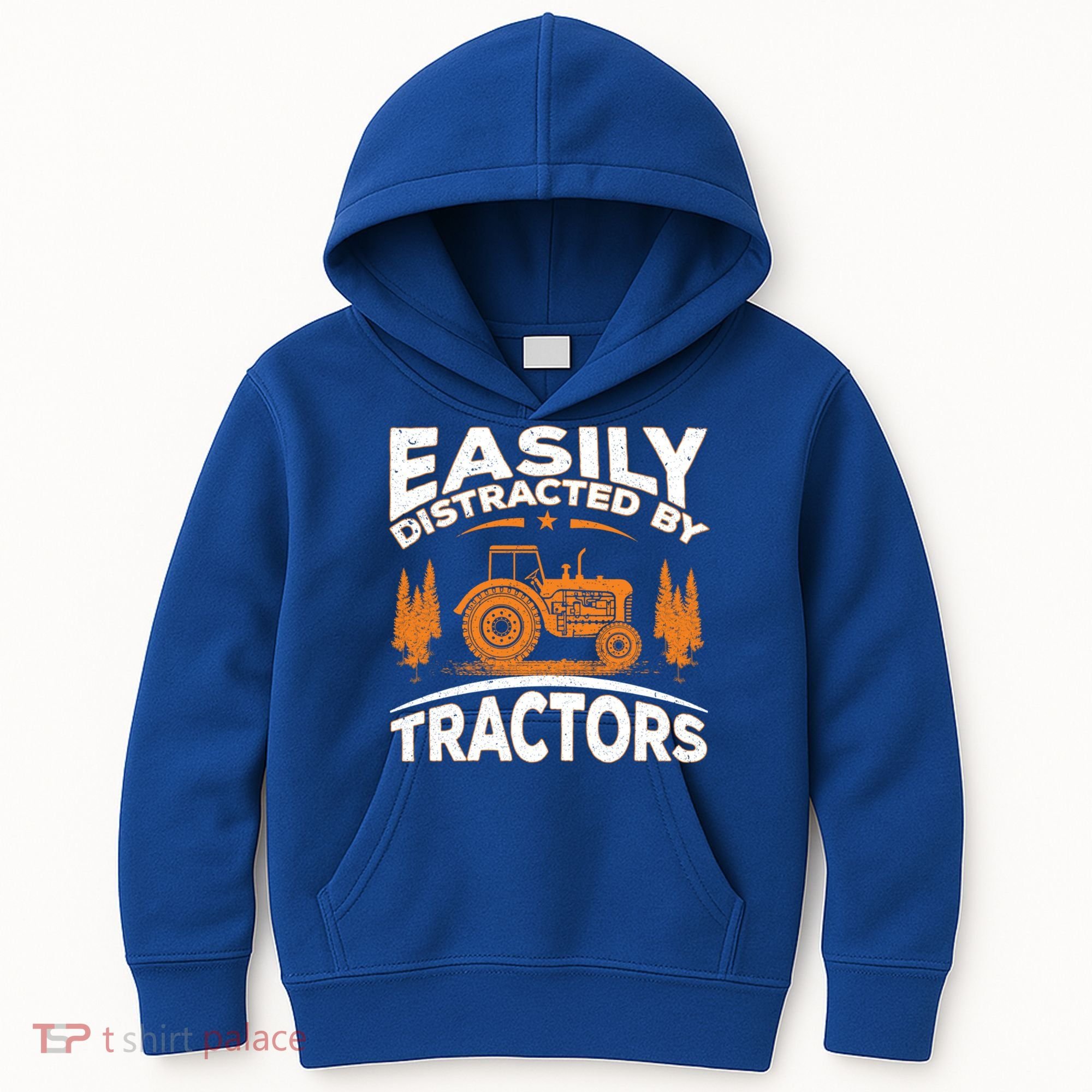 Funny Farming Quote Gift Easily Distracted By Tractors Funny Gift Kids Hoodie