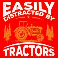 Funny Farming Quote Gift Easily Distracted By Tractors Funny Gift Santa Hat thumb 1