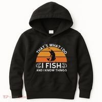 Funny Fish Quote ThatS What I Do I Fish And I Know Things Kids Hoodie thumb 0