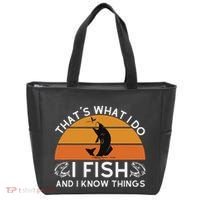Funny Fish Quote ThatS What I Do I Fish And I Know Things Tote Bag thumb 0