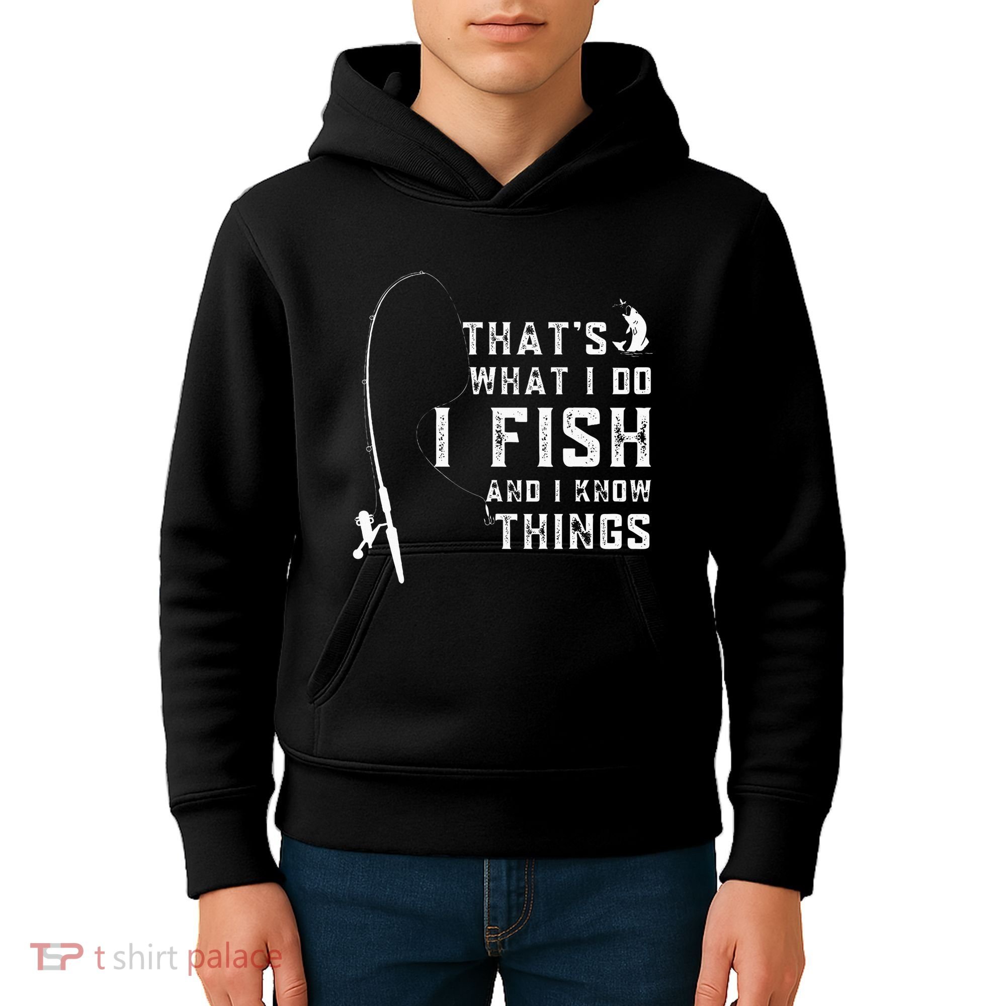 Funny Fish Quote ThatS What I Do I Fish And I Know Things Kids Hoodie