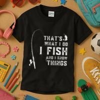 Funny Fish Quote ThatS What I Do I Fish And I Know Things Kids T-Shirt thumb 3
