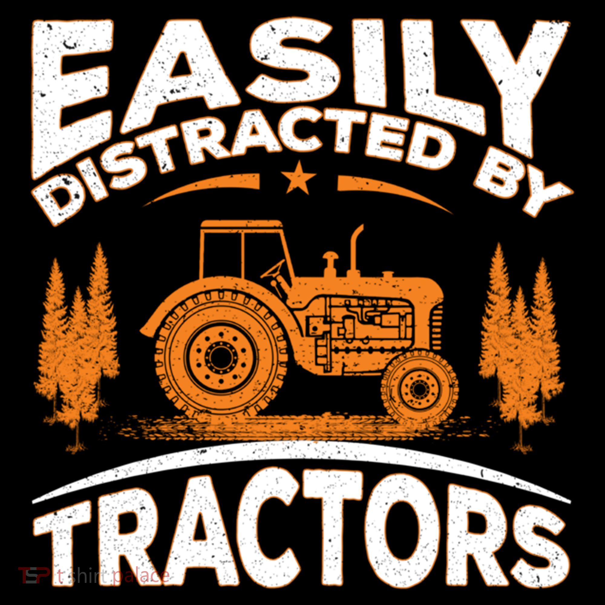 Funny Farming Quote Gift Easily Distracted By Tractors Gift Coffee Mug