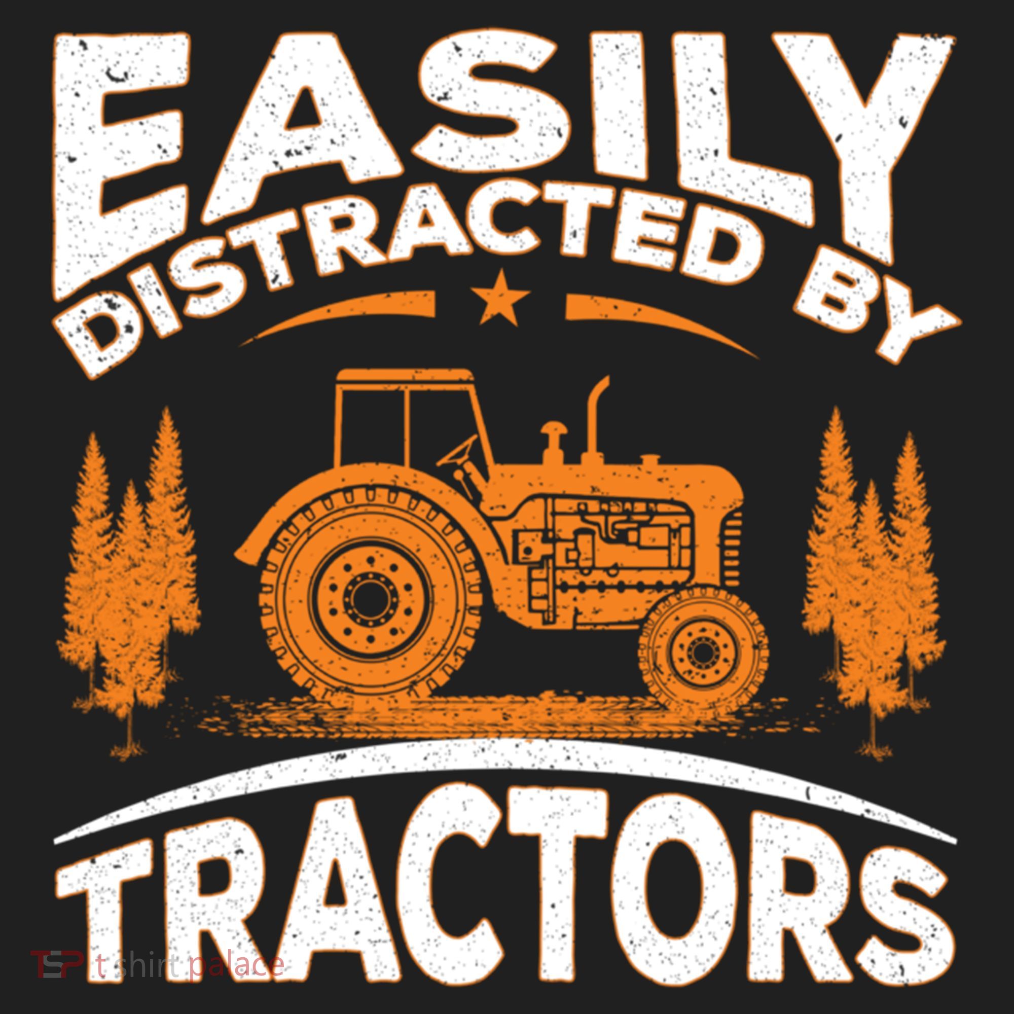 Funny Farming Quote Gift Easily Distracted By Tractors Gift Hat