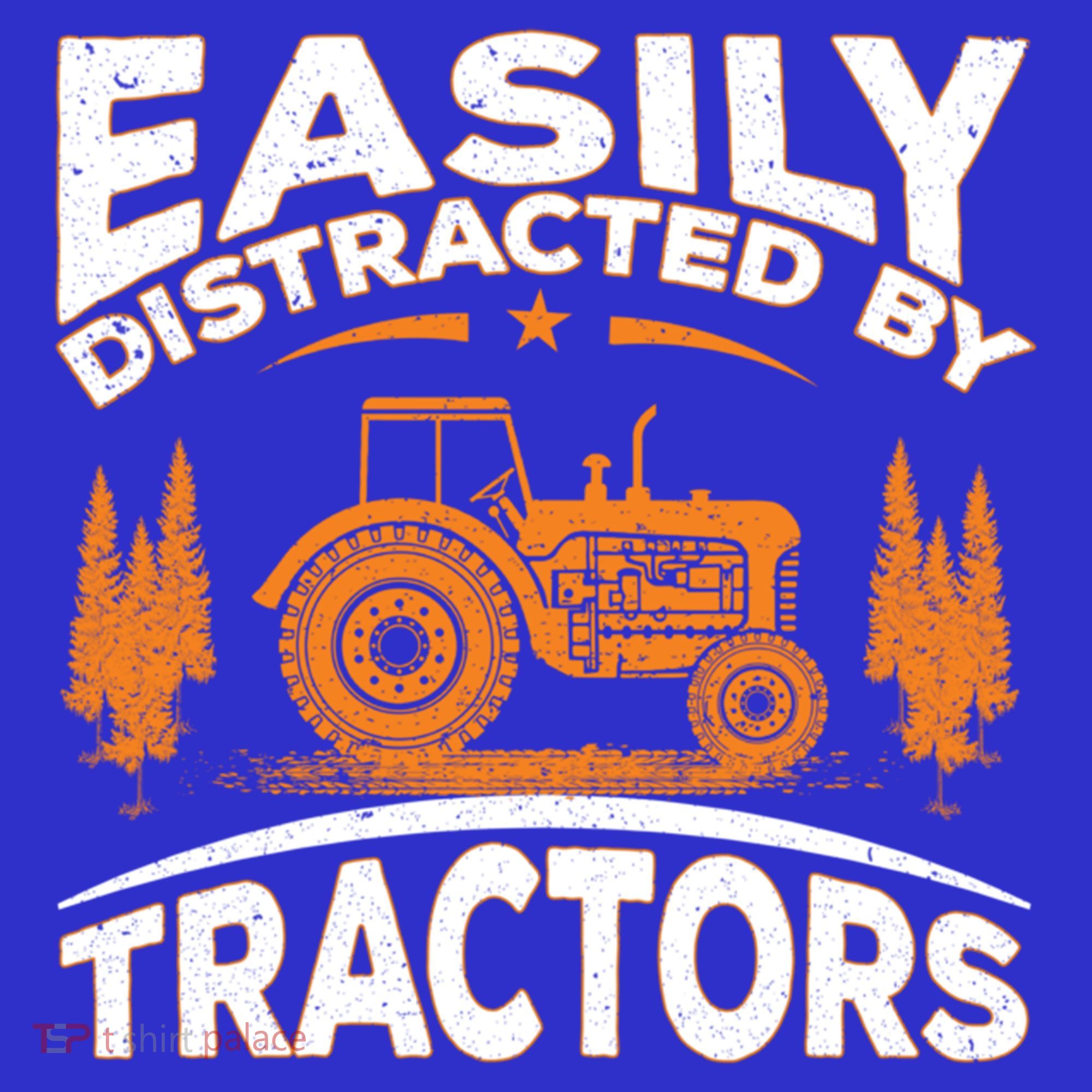 Funny Farming Quote Gift Easily Distracted By Tractors Gift Mousepad