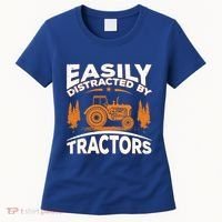 Funny Farming Quote Gift Easily Distracted By Tractors Gift Women's T-Shirt thumb 0