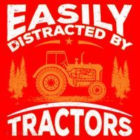 Funny Farming Quote Gift Easily Distracted By Tractors Gift Santa Hat thumb 1