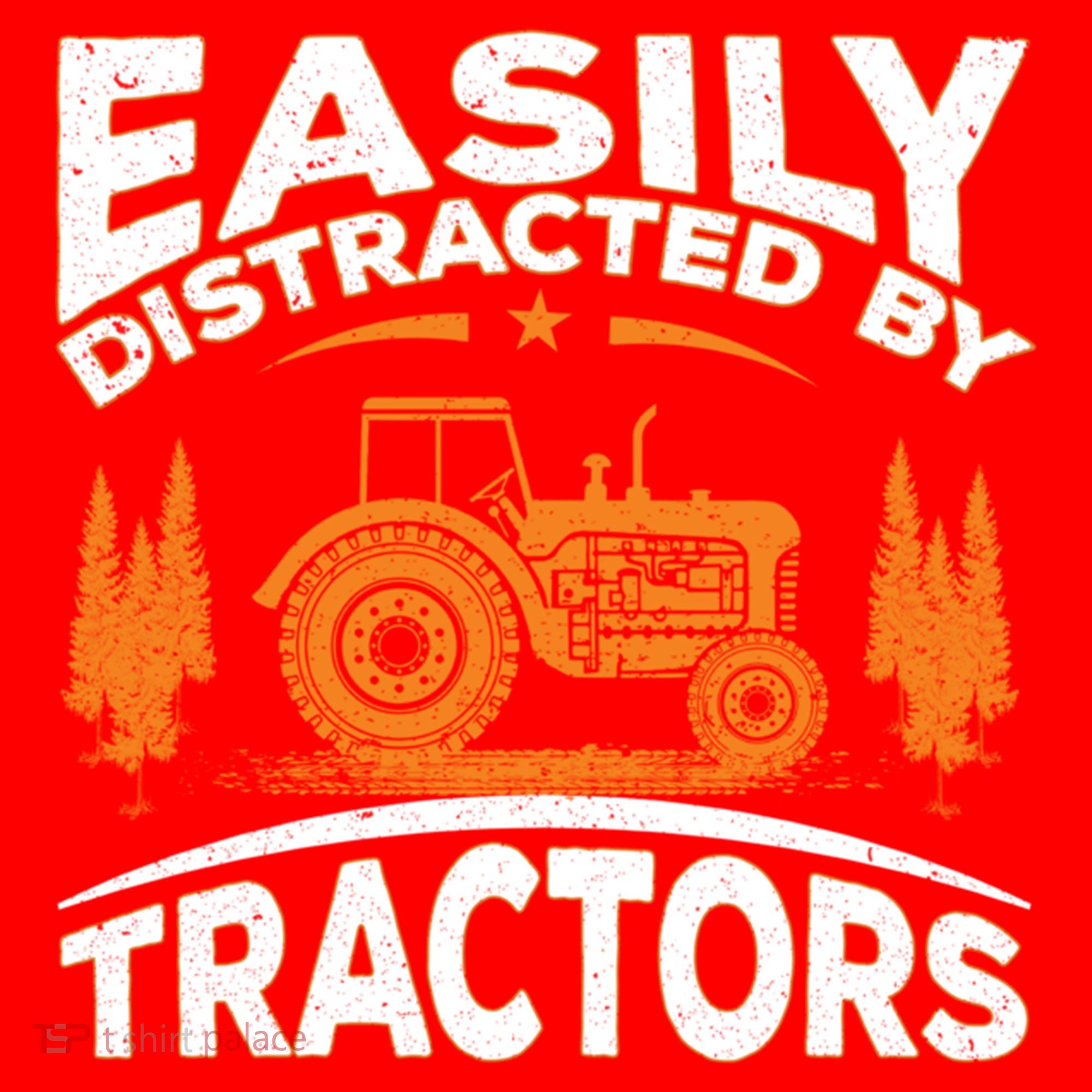 Funny Farming Quote Gift Easily Distracted By Tractors Gift Santa Hat