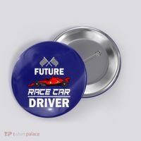 Funny Future Race Car Driver Racing Button thumb 0
